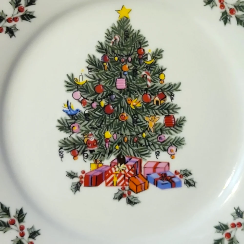Vtg Salad Dessert Plate Noel Morning by GIBSON DESIGNS